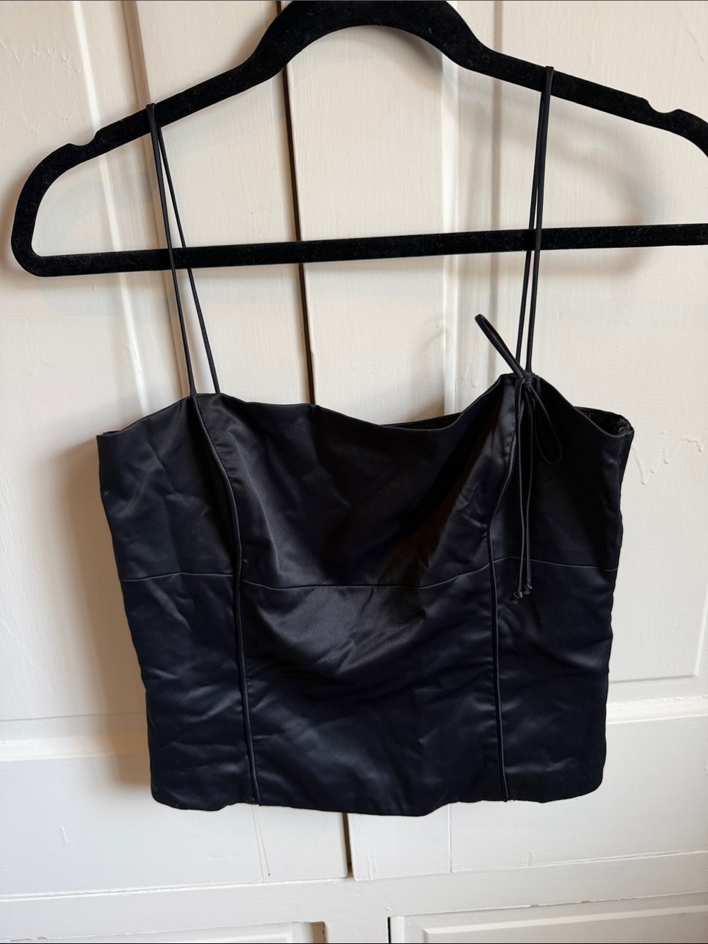 Laundry By Shelli Segal Black Satin Spaghetti-Strap Camisole